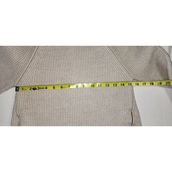 Carve Designs Beige Wool Blend Chunky Crewneck Sweater w/ Zippers Sz S - Picture 8 of 8